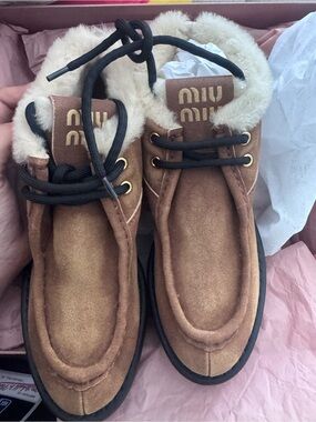Miu Miu Brown Suede Lace-Up boots- NEW IN BOX NEVER WORN size 40.5